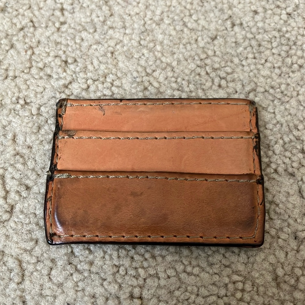 Brown Genuine Leather Wallet, Card Holder, minimal, slim case, vintage